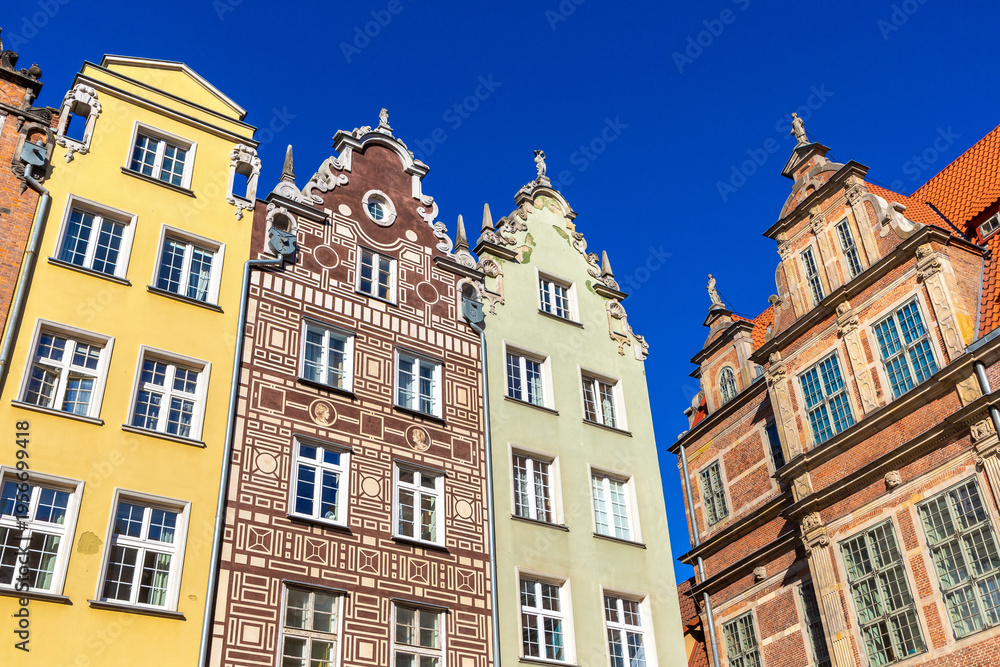 Fototapeta premium Colorful buildings in an Old town in Gdansk, Poland