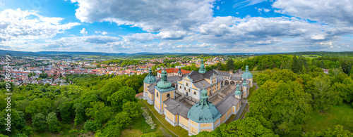 Canvastavla Panorama view of Svata Hora pilgrimage site near Pribram, Czech