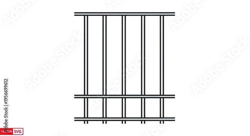 Prison bars, jail cell bars, security bars, confinement, limited freedom concept, vector illustration