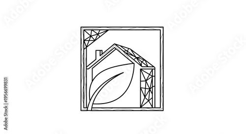 Eco-friendly house Icon: Depicts a house combined with a leaf, symbolizing environmentally friendly architecture and sustainable design.
