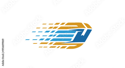 Dynamic Symbol of Speed and Precision: An emblem of streamlined design, a football integrated with forward motion conveys concepts of pace, accuracy, and achievement.