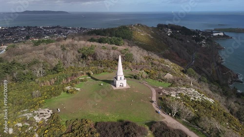 Very nice view from drone in Killiney Hill Park, Ireland