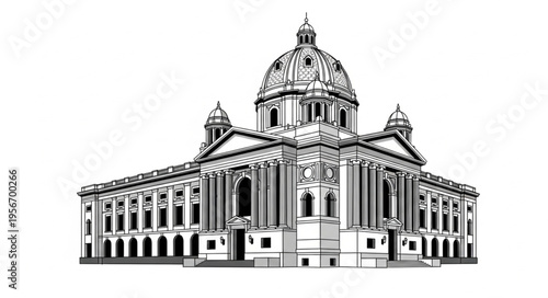 St Pauls Cathedral London Illustration.