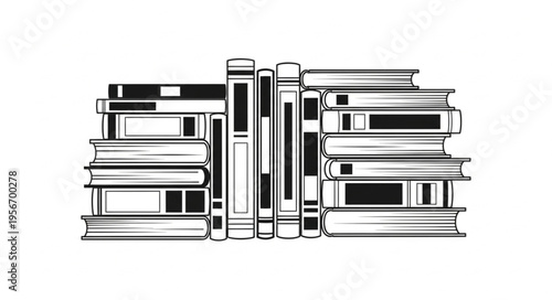 Stack of old book collection.