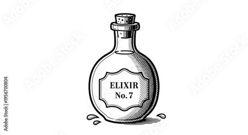 Vintage Elixir Medicine Bottle.