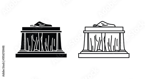 Set of 2 vintage camera icons vector