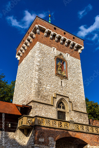 Florian Gate (Brama Florianska) in Krakow, Poland
