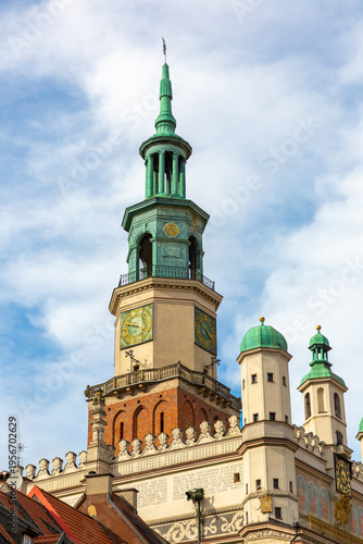 Town hall at Old Market Square in Poznan, Poland