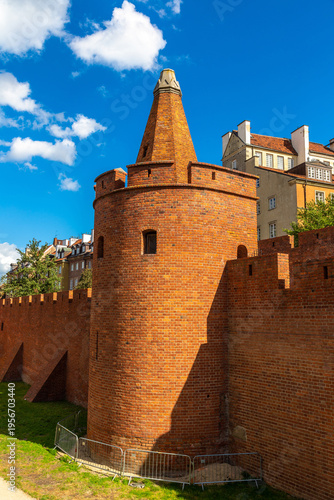 Barbican fortress in the historic center of Warsaw, Poland