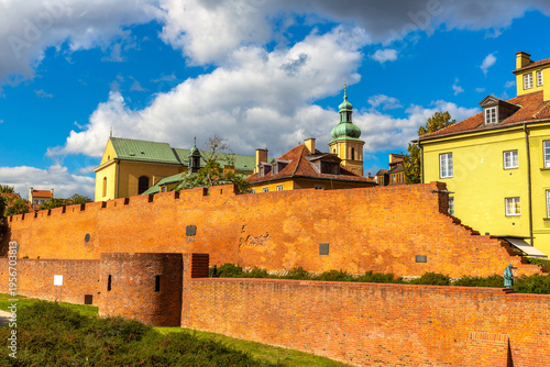 Old fortress wall in an Old town in Warsaw