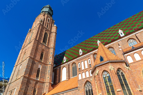 Saint Elizabeth church in a sunny day, Wroclaw, Poland