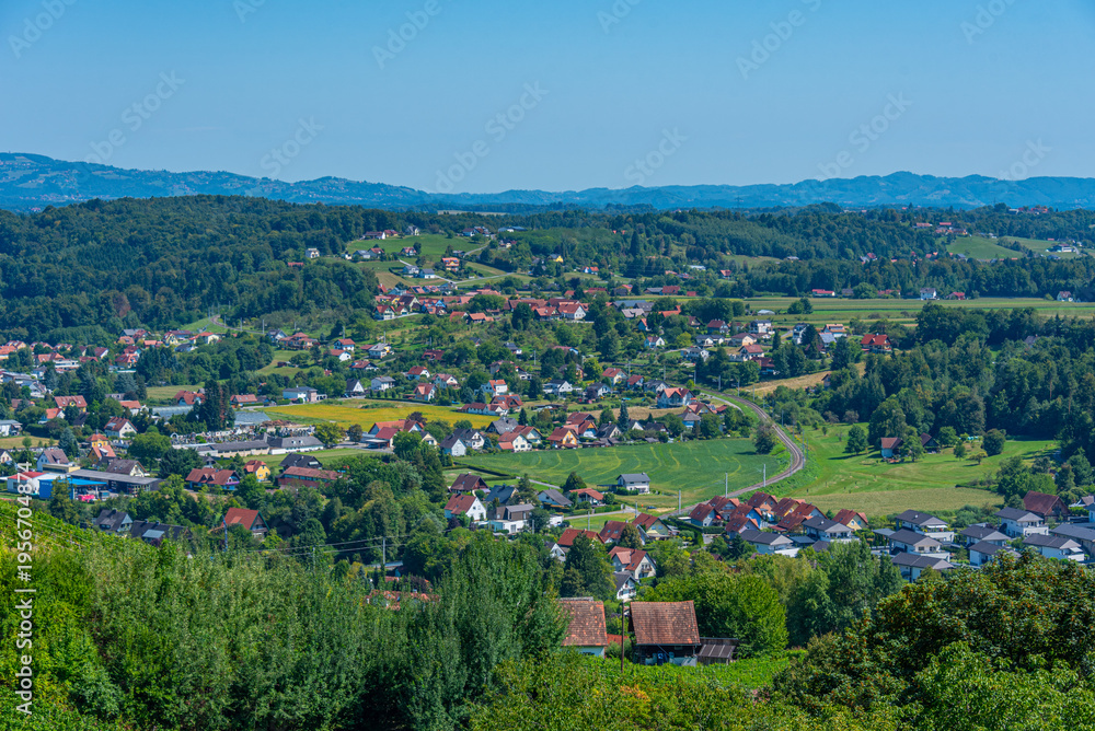 Fototapeta premium Panorama view of Deutschlandsberg town in Austria
