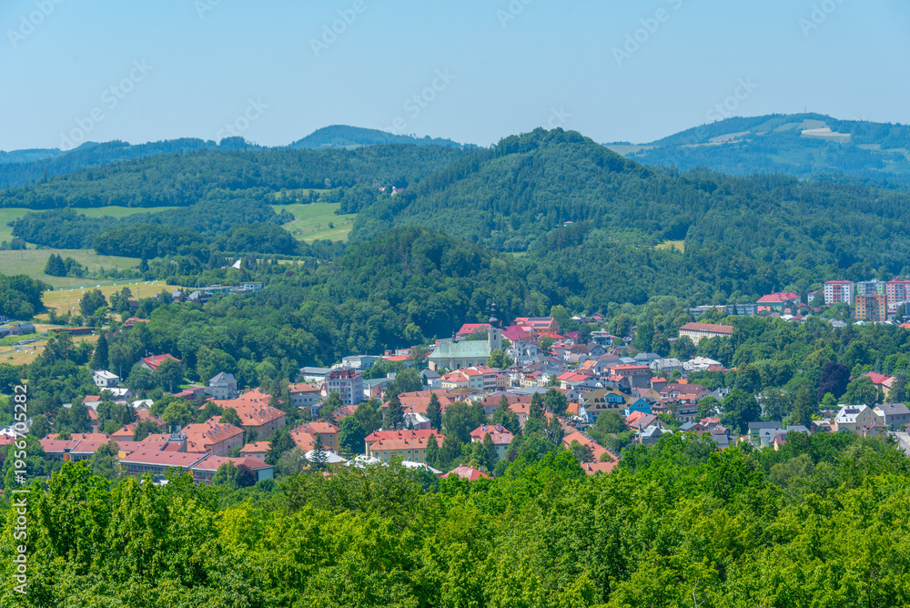 Fototapeta premium Panorama view of Roznov pod Radhostem in Czech republic