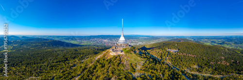 Valokuva Aerial view of Jested tower during a sunny day near Liberec, Cze