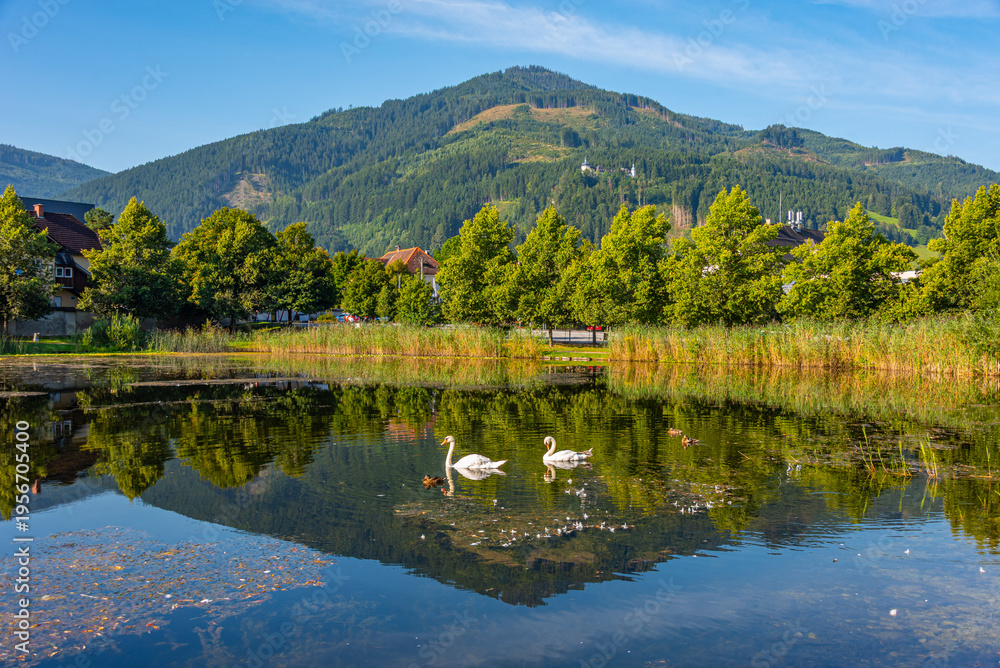 Obraz premium Sunrise view of Ennstal Alps in Austria
