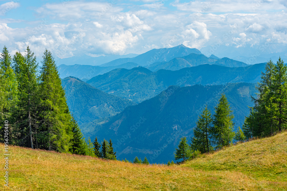 Fototapeta premium Panorama of Alps viewed from Goldeck in Austria