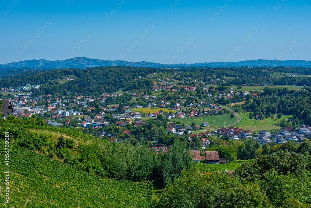 Fototapeta premium Panorama view of Deutschlandsberg town in Austria