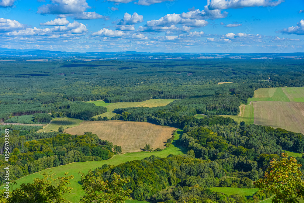 Fototapeta premium Bohemian landscape viewed from Bezdez castle in Czech republic