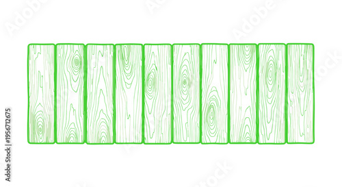 Green Wooden Planks Texture Background Illustration