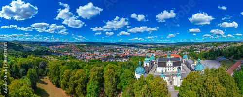 Foto Panorama view of Svata Hora pilgrimage site near Pribram, Czech
