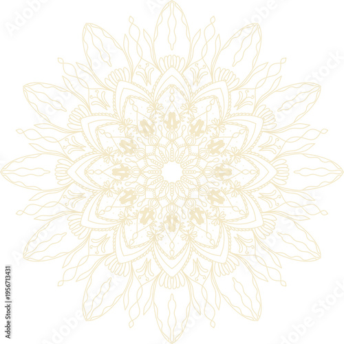 Islamic Mandala Gold Ornament for Eid Mubarak Background