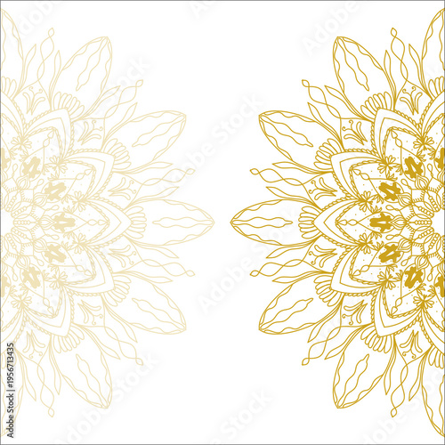 Islamic Mandala Gold Ornament for Eid Mubarak Background