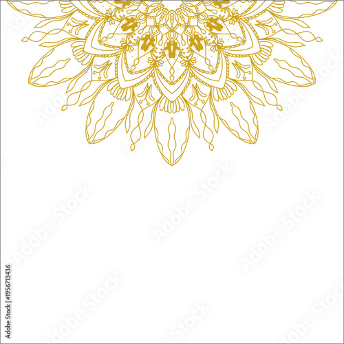 Islamic Mandala Gold Ornament for Eid Mubarak Background