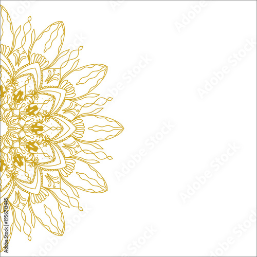 Islamic Mandala Gold Ornament for Eid Mubarak Background