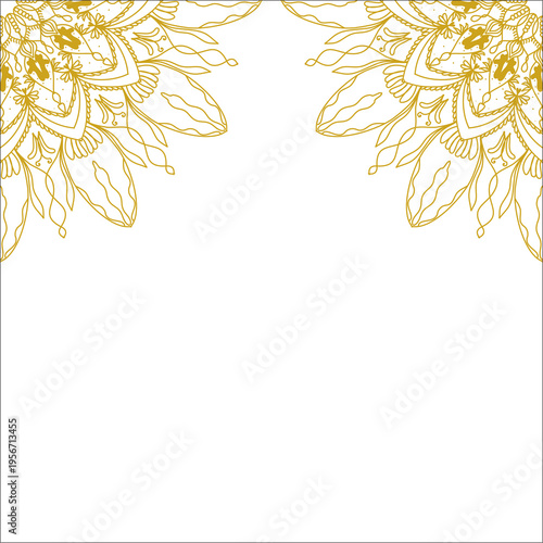 Islamic Mandala Gold Ornament for Eid Mubarak Background
