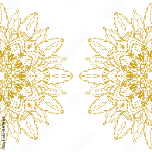 Islamic Mandala Gold Ornament for Eid Mubarak Background