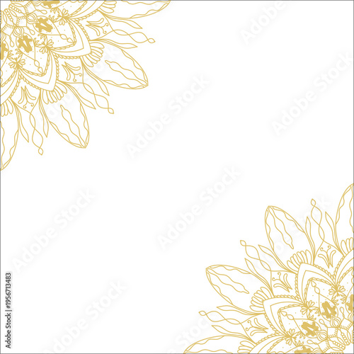 Islamic Mandala Gold Ornament for Eid Mubarak Background