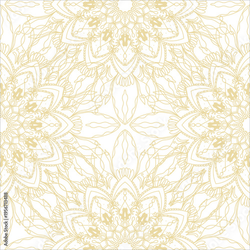 Islamic Mandala Gold Ornament for Eid Mubarak Background
