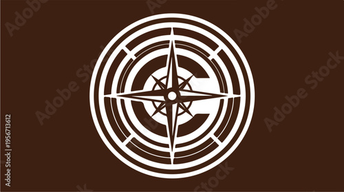Brown Background Compass Navigation.