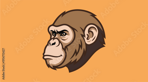 Brown monkey face profile.