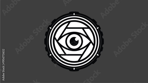 Camera Lens Eye Viewpoint Icon.