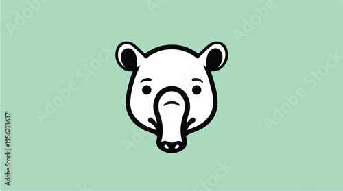 Cartoon Bear Face Illustration.