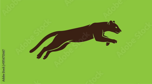 Cheetah Running Fast Silhouette.