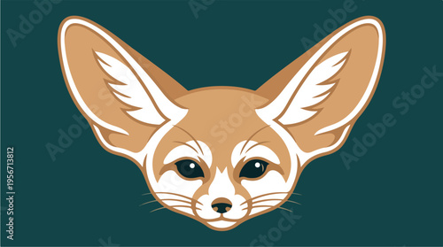Fennec Fox Head Illustration.