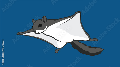 Flying Bat Cartoon Animal.