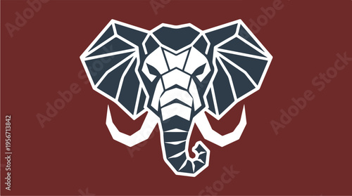 Geometric Elephant Head Illustration 1.