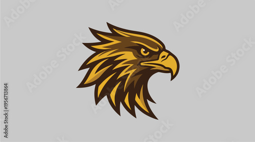 Golden Eagle Bird Head Illustration.