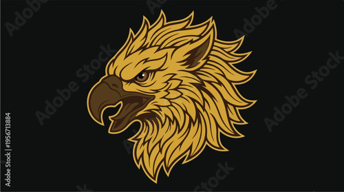 Golden Eagle Head Illustration.