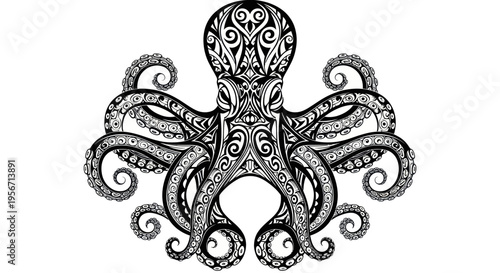Tribal Octopus Tattoo Design