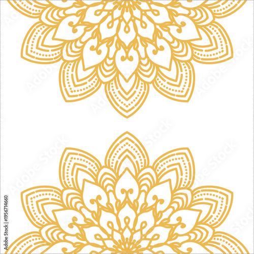 Islamic Mandala Gold Ornament for Eid Mubarak Background