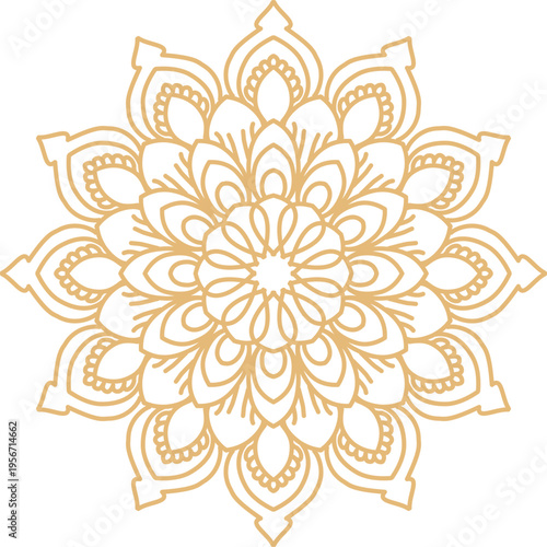 Islamic Mandala Gold Ornament for Eid Mubarak Background