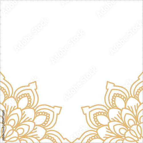 Islamic Mandala Gold Ornament for Eid Mubarak Background