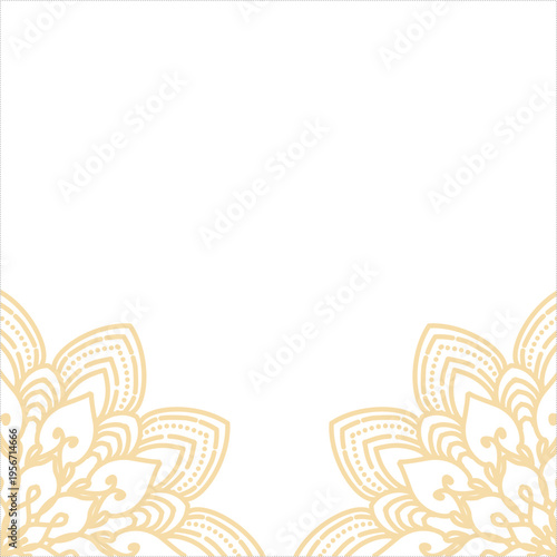 Islamic Mandala Gold Ornament for Eid Mubarak Background