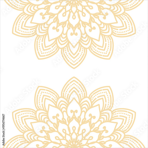 Islamic Mandala Gold Ornament for Eid Mubarak Background