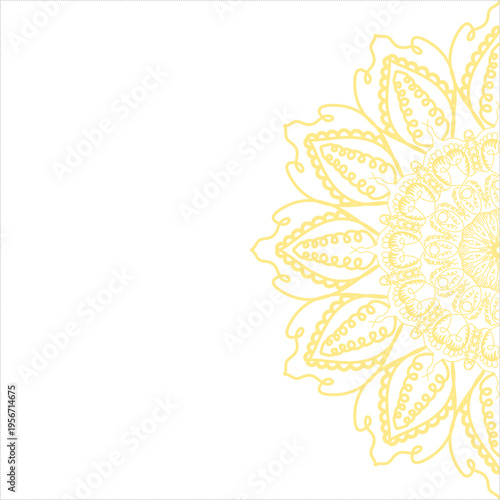Islamic Mandala Gold Ornament for Eid Mubarak Background