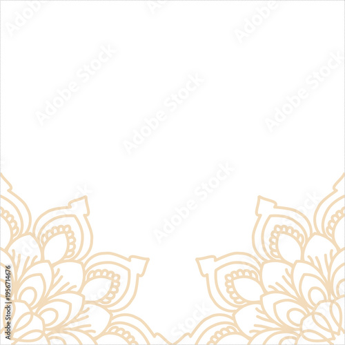 Islamic Mandala Gold Ornament for Eid Mubarak Background